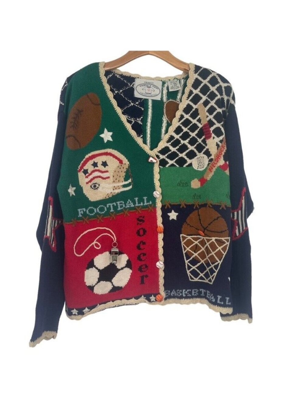 Eagle's Eye collectibles cardigan Sweater Vintage 1996 womens Size xl Sports